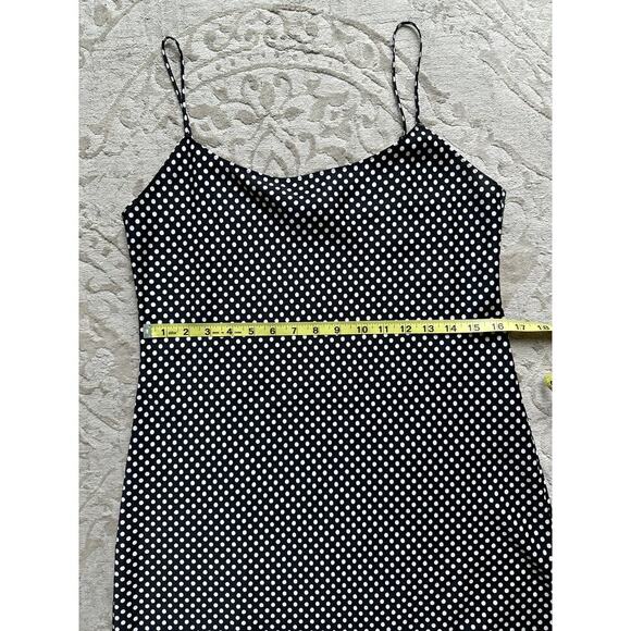 J.Crew Women's Gwyneth Black White Polka Dot Slip Dress 6 Midi Spaghetti Strap - Picture 5 of 7